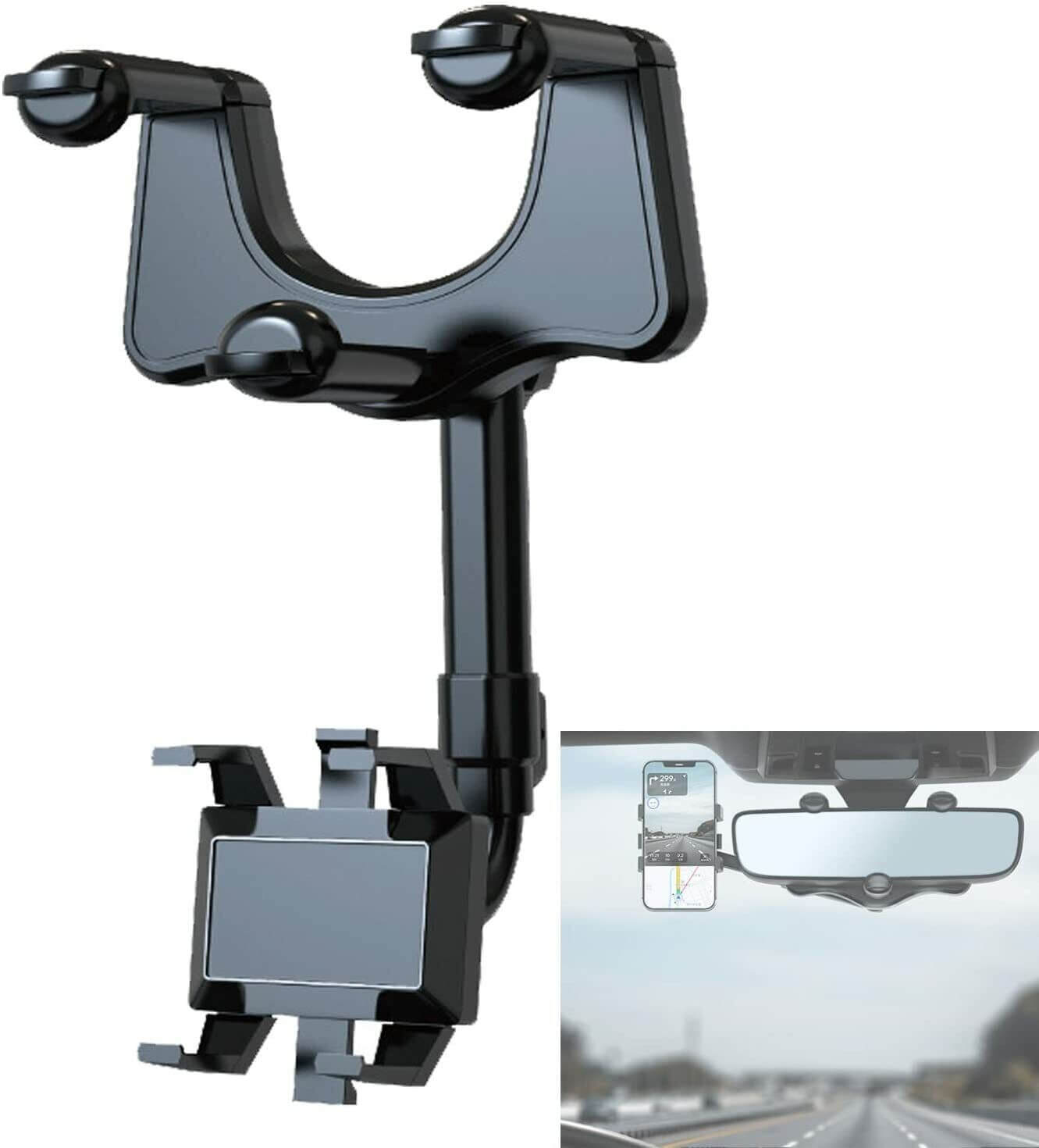 Rotatable And Retractable Car Phone Holder Rearview Mirror mounts