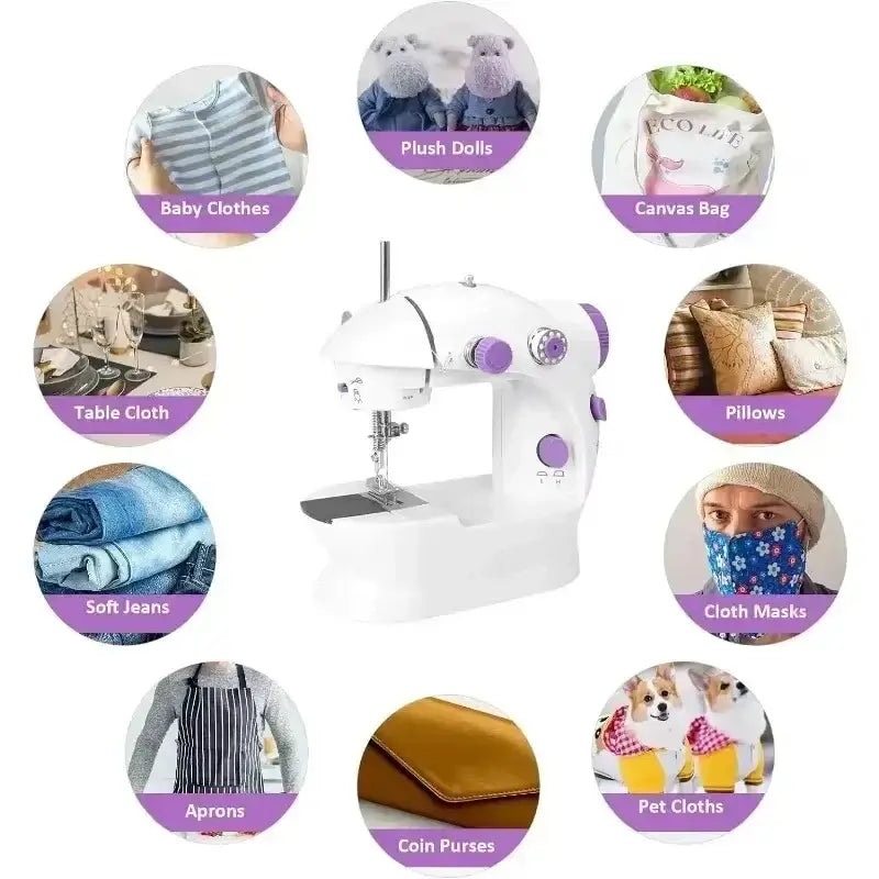 Fashion Portable Sewing Machines Multifunctional Household 202Mini Sewing Machine for Beginner DIY Home Sewing Accessories