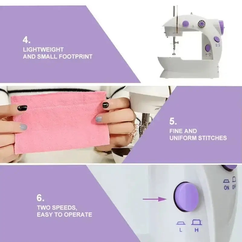 Fashion Portable Sewing Machines Multifunctional Household 202Mini Sewing Machine for Beginner DIY Home Sewing Accessories