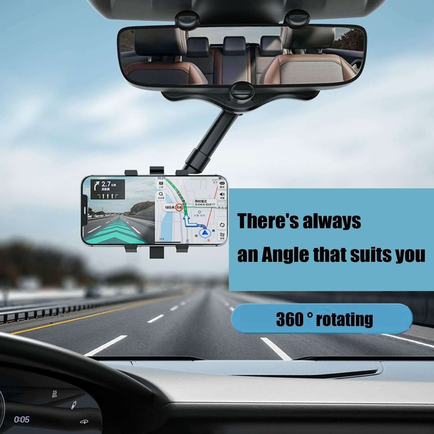 Rotatable And Retractable Car Phone Holder Rearview Mirror mounts